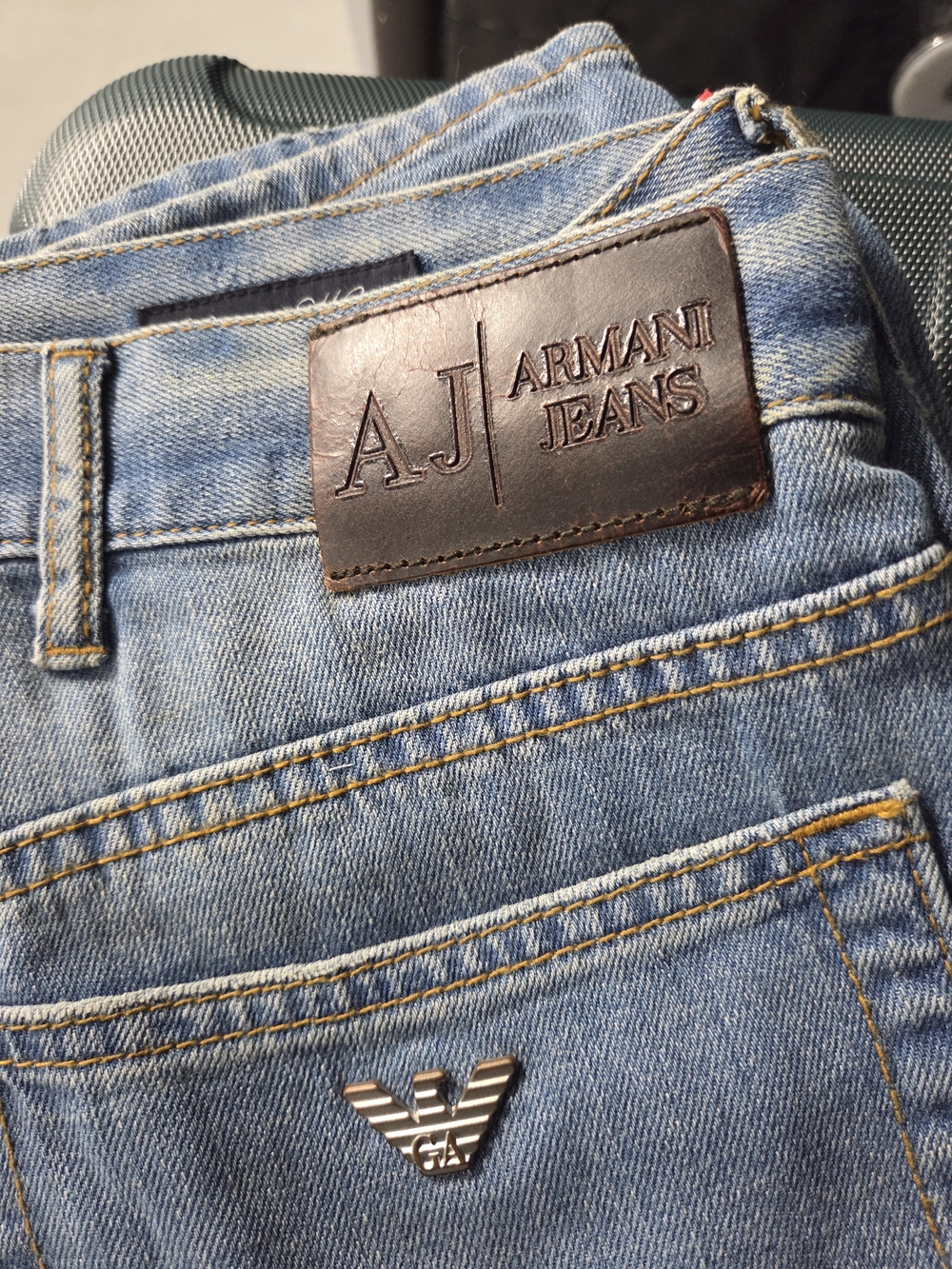 Armani Jeans Men's Light Blue Denim Jeans - AJ Logo Eagle